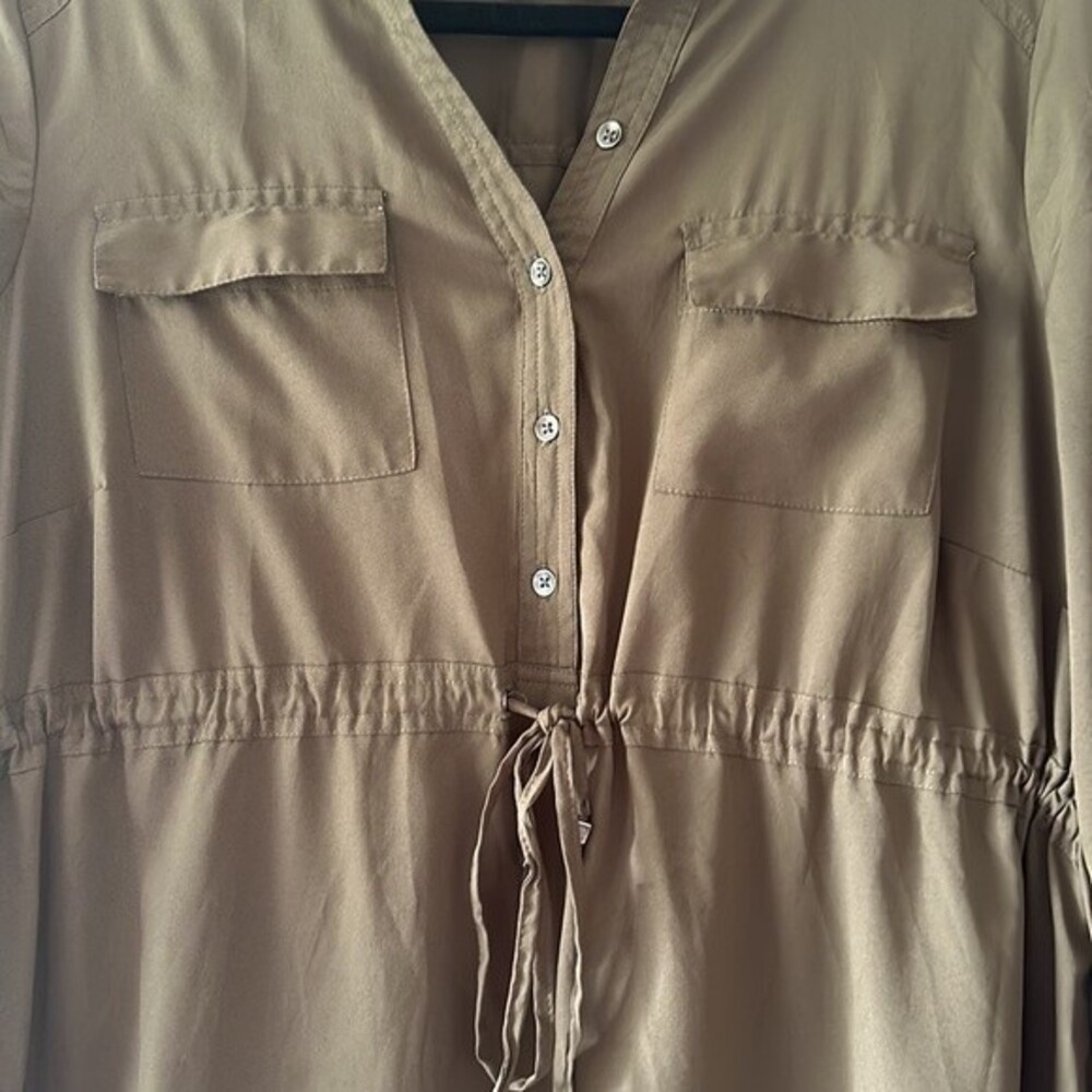 Motherhood Olive Green Long Sleeve Dress Size L - Picture 3 of 7